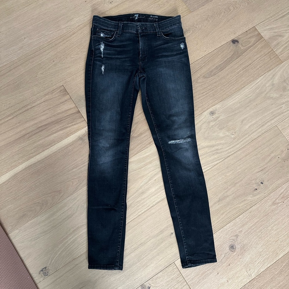 7 For All Mankind Skinny Ankle Dark Wash Jean